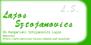 lajos sztojanovics business card